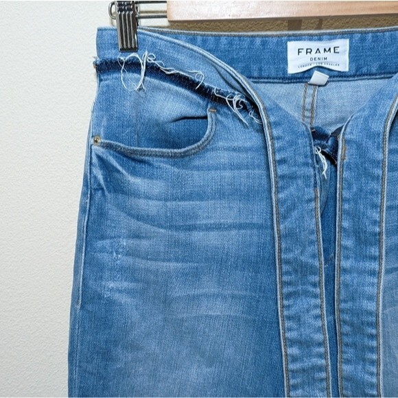 Frame Le High Straight Raw Waist Tie in Hannington - Picture 6 of 16